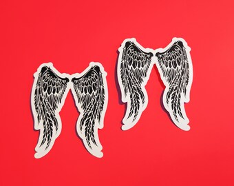 2 Supernatural Castiel's Wings Stickers - Angel Wings Sticker