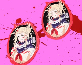 Cute Blood Villain Anime Girl Stickers - Anime Waifu - Crazy anime girl - Anime Manga Stickers