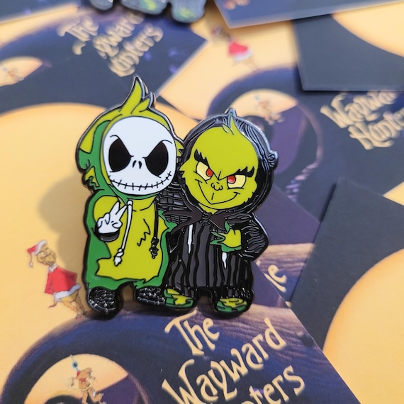 The Nightmare Before Christmas ピンバッチアート Nightmare Before Christmas X the Grinch Who Stole Christmas Lapel