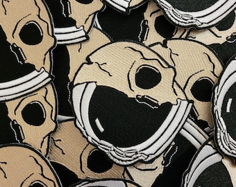 Skull Astronaut Patch - Space Themed Iron-On Patch