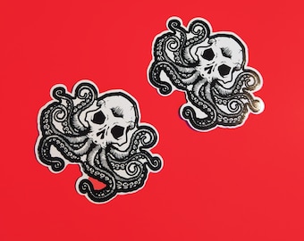 Lovecraftian Monster | HP Lovecraft Inspired Monster Sticker | Skull Octopus |