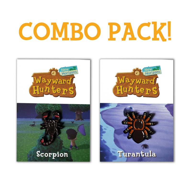 Animal Crossing Enamel Pins Scorpion /& Tarantula Pin Combo Pack