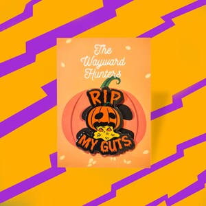 Vila i frid Mina inälvor Pumpa Emaljnål – Halloween Humor Kavajnål bild 1