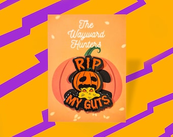 R.I.P. My Guts Pumpkin Enamel Pin – Halloween Humor Lapel Pin