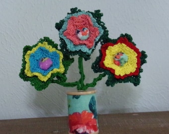Crochet Flower Arrangement with Pioneer Fabrics  #2506