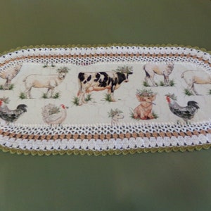 Farm Animals Crochet Table Runner/Doily  #2165
