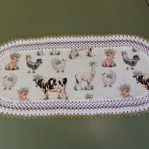 Farm Animals Crochet Table Runner/Doily  #2166