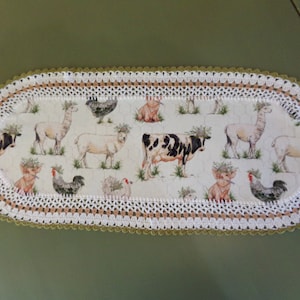 Farm Animals Crochet Table Runner/Doily  #2168