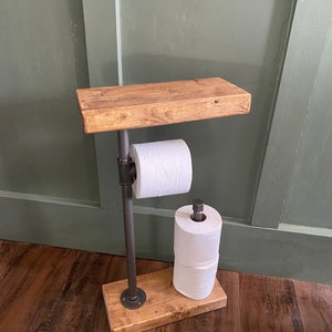 Toilet roll caddy and shelf