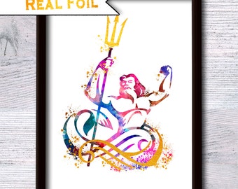 Percy Jackson Black And White Art With Real Foil Effects Etsy