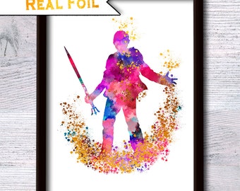 Percy Jackson Real Foil Poster Poseidon Art Print Greek Etsy