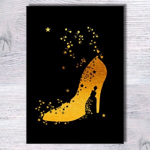 Cinderella print Cinderella shoe  Disney wall decor Wall art Gift for her Home decor Wall art Cinderella print Birthday gift G153