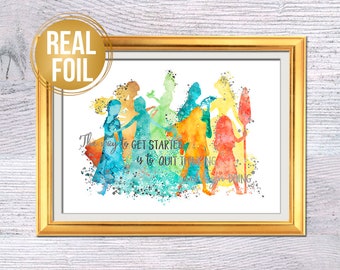 Disney print Księżniczki Disneya Cytat Disneya Dekoracja ścienna Disneya Prawdziwa sztuka z folii Dekoracja do pokoju zabaw Plakat Disneya Sztuka do pokoju dziecięcego Dekoracja do pokoju dziecięcego G497