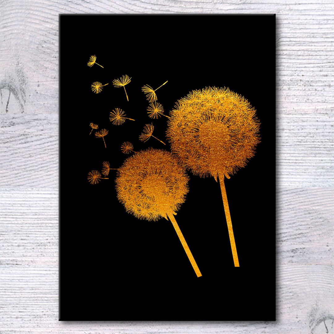 Dandelion Wall Art Dandelion Art Poster Dandelion Real Foil Print ...