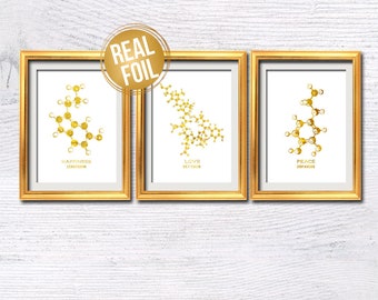 Foil Molecule Print Set: Dopamin, Serotonin, Oxytocin G511