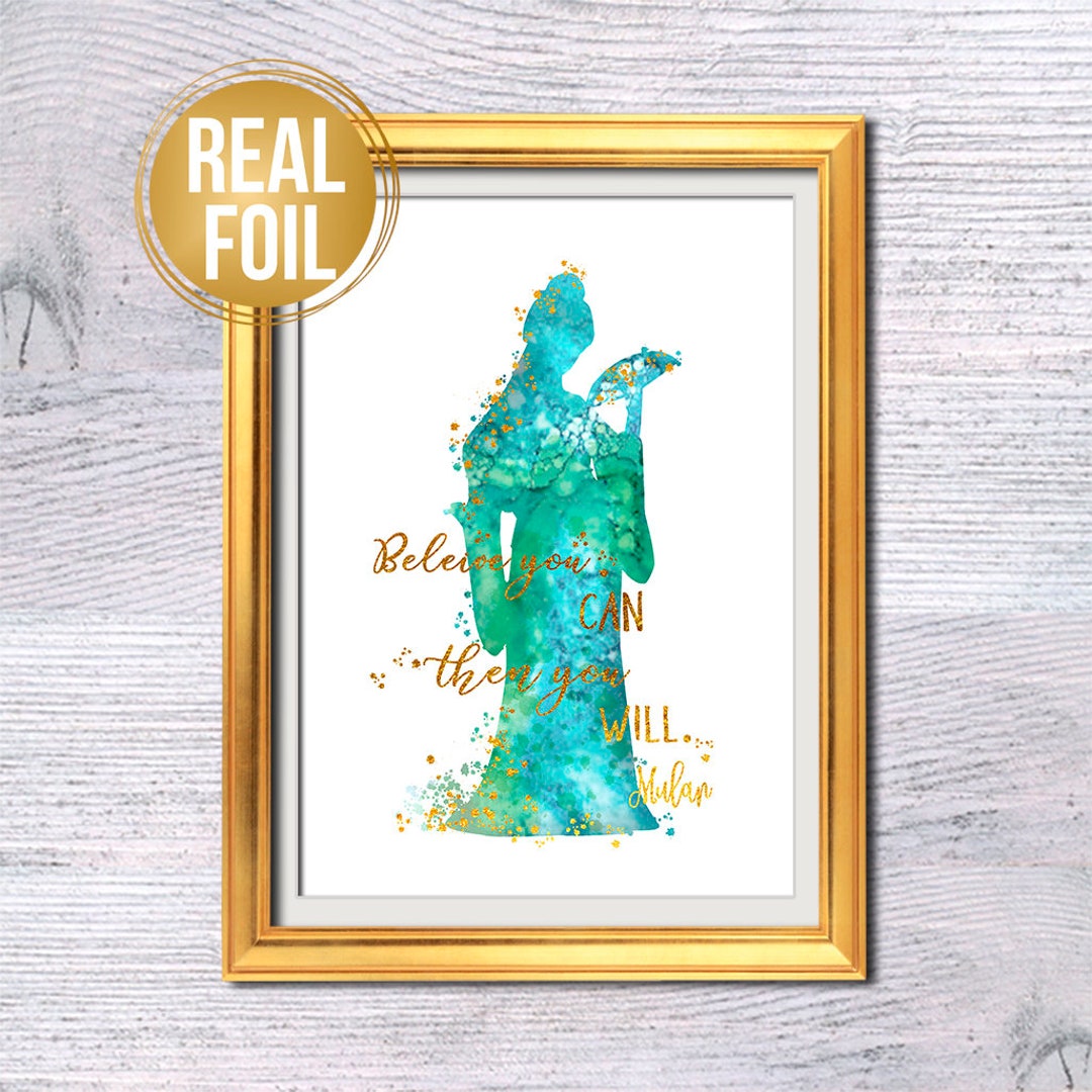 Mulan Disney Mulan Print Disney Wall Decor Princess Mulan Real Foil ...