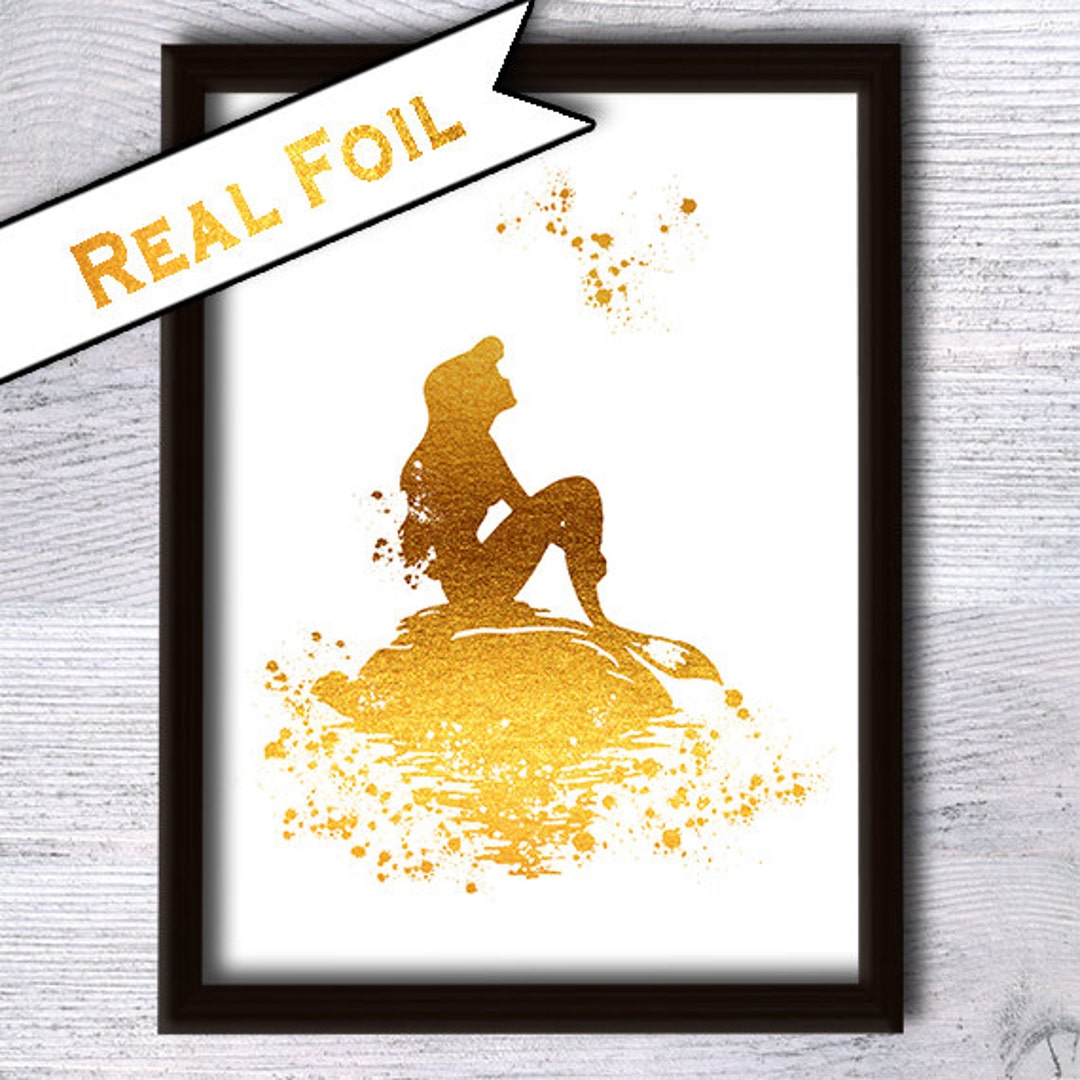 Little Mermaid Art Print Little Mermaid Foil Poster Disney - Etsy