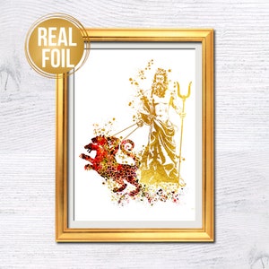 Greek god Hades Greek mythology Real foil print Mythology poster Pluto illustration Hades print Mythology decoration Classical art G508