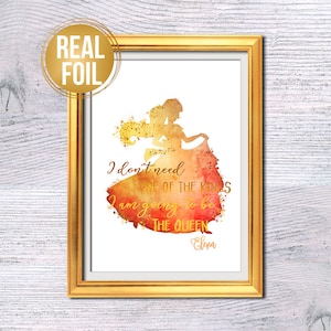 Elena of Avalor quote Disney princess Real foil print Disney wall decor Princess Elena poster Nursery art Princess quote Disney print G494