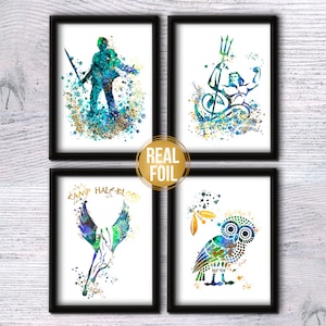 Percy Jackson Set of 4 Percy Jackson print Percy Jackson poster Home decor Nursery art Percy Jackson decor Birthday gift Wall art G509