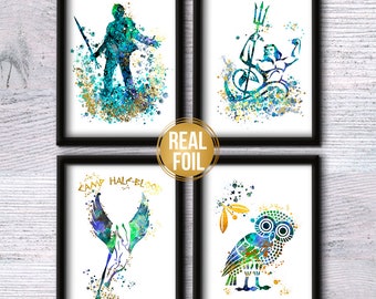 Percy Jackson Set of 4 Percy Jackson print Percy Jackson poster Home decor Nursery art Percy Jackson decor Birthday gift Wall art G509