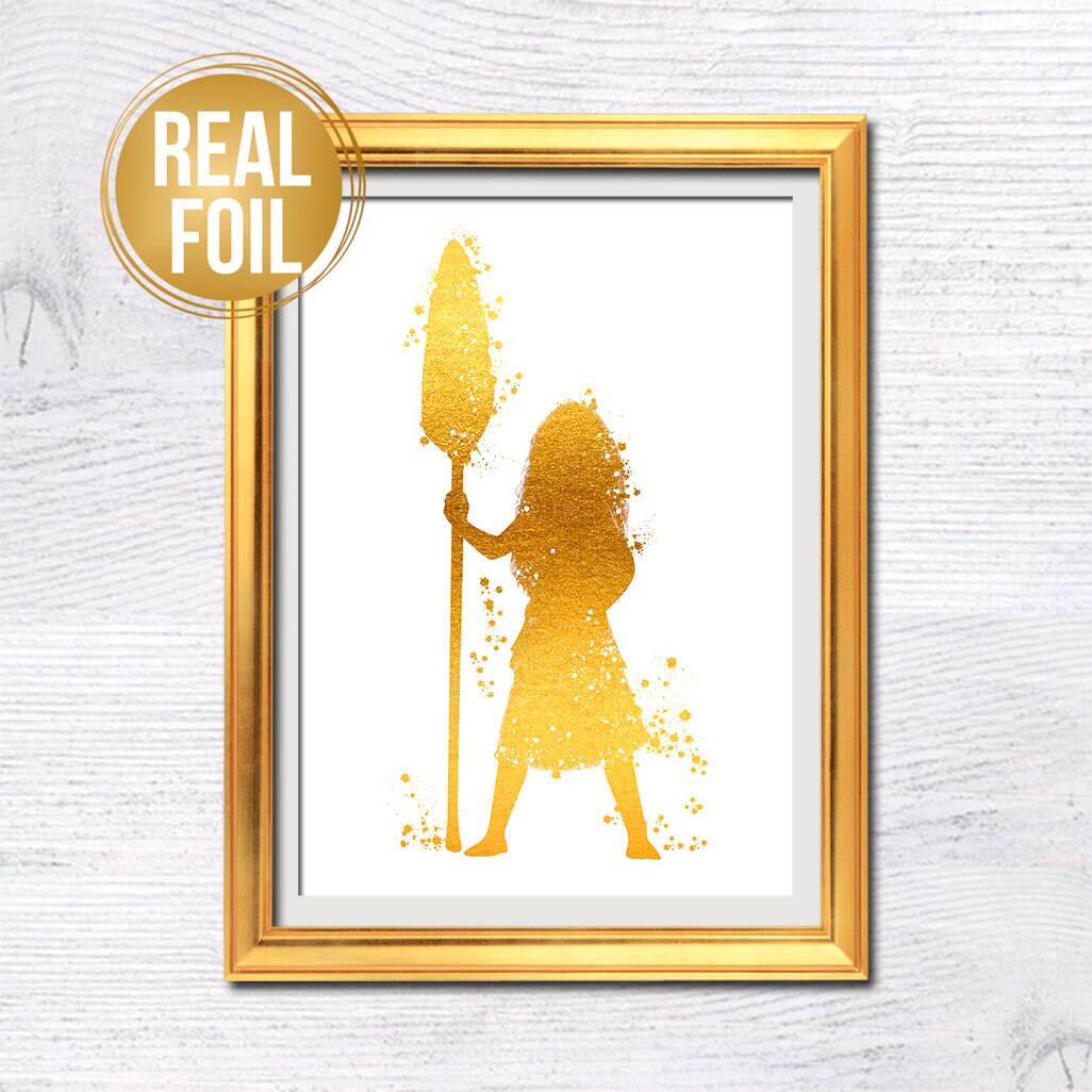 Moana print Princess Moana Disney princess Moana poster Real foil poster Nursery art Gift for her Home decor Wall art Birthday gift G513
