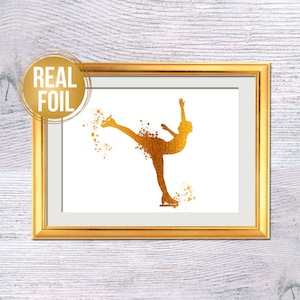 Figure skating girl poster Ice skating girl print Sport wall decor Gift for her Home decor Wall art Birthday gift Ice skating decor G356