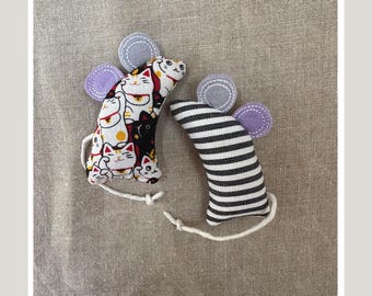 Catnip Cat Toys: Pesky Meeces Pack of 2. Handmade Cotton and felt. Soft, Durable and Interactive For Happy Kitties. Gifts for Cats