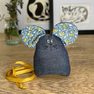 Freak Meowt, Denim Liberty Mouse, Handmade, Unique, Canadian Catnip bird cat toys, cool cat toys, Gifts for cats, cat toy, catnip toys