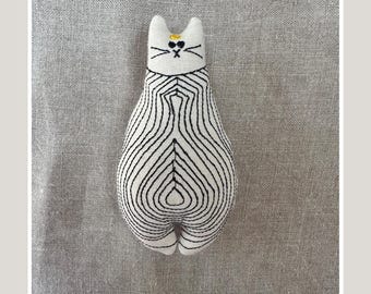 Catnip Cat Toy: Suffragette Kitty, Handmade in Cotton . Soft Durable and Interactive for Happy Kitties. Gifts for Cats and kittens