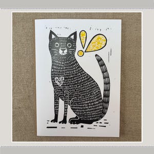 Carte de voeux Carte de correspondance Chat surpris