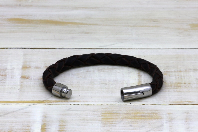 Braided leather bracelet. Men's jewelry bracelet. Leather bracelet man. Leather jewelry bracelet. Handmade bracelet. Leather handcrafted bracelet. image 3