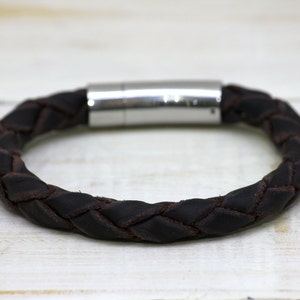 Braided leather bracelet. Men's jewelry bracelet. Leather bracelet man. Leather jewelry bracelet. Handmade bracelet. Leather handcrafted bracelet. image 2