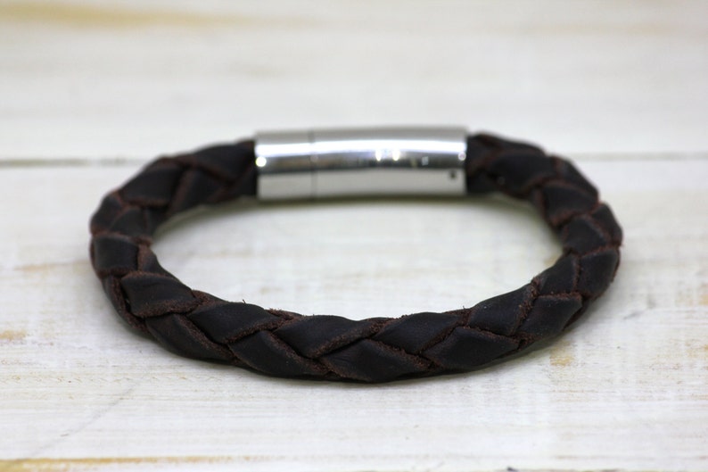 Braided leather bracelet. Men's jewelry bracelet. Leather bracelet man. Leather jewelry bracelet. Handmade bracelet. Leather handcrafted bracelet. image 2