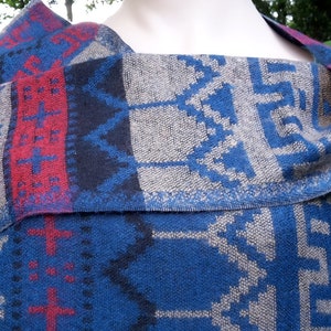 wrap shawl scarf blanket plaid stole ethnic patterned warm big purple blue nature multicoloured bohemian image 3