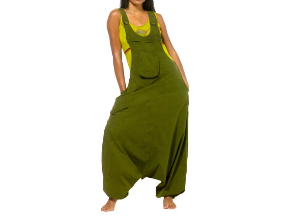 Neu Patchwork Harem Latzhose Hippie Hosen bis Zu