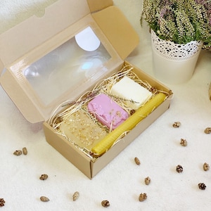 Handgemachtes Bioseifen Geschenk 3er Set/ Bio Gesichtspflege/Öko Geschenke/ Home Spa/ Handgemachtes Geschenk Set/ Geschenke Box/ Geschenk für Familie/