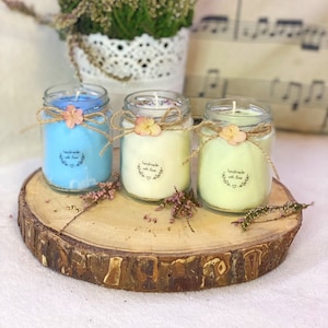 Jar Soy Candles, Small Jar Eco candle, Handmade candles, DIY, All-Natural, Eco-Friendly, 100%Natural Soya candles, Gifts, Party Favours