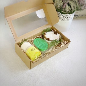 Handmade Organic Gift Set of 3 | Two Soy Candle, Natural Soap