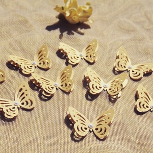Papillons or mat/ Papillons en papier/ Papillons DIE CUT/ Confettis en papier/ Papillons pour scrapbooking/ Décoration de fête/Décoration de mariage/