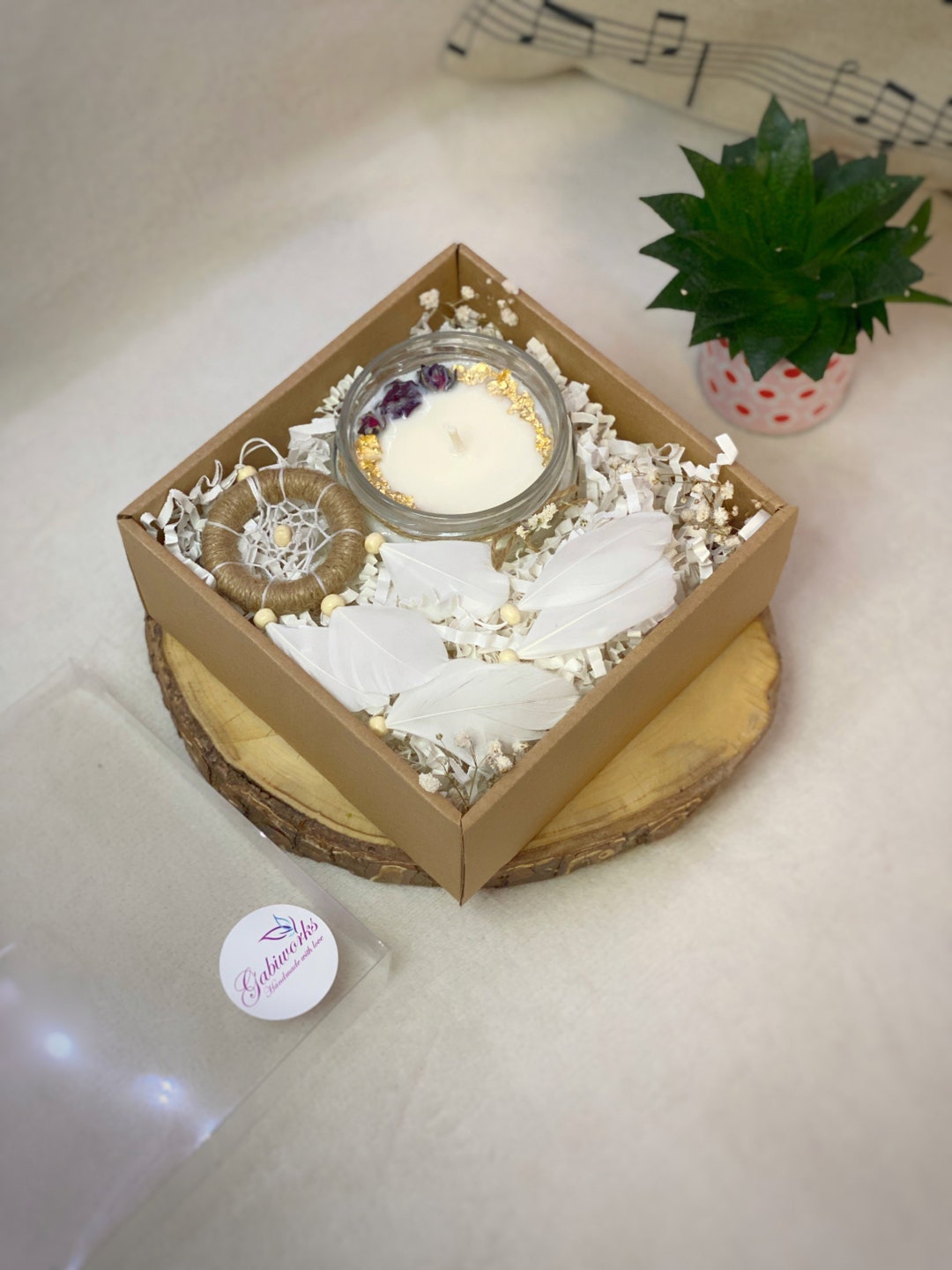 100% Gift Set of 2 | One Soy Candle, Small Dreamcatcher/ Eco Gifts ...