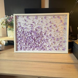 Light Purple/White butterflies Wall ART, 3D Paper Art, Handmade décor, Home decor, Butterflies’ art, Wild butterflies art
