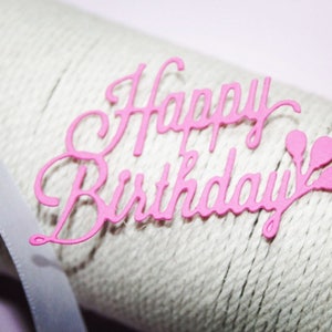 20" rosa feliz cumpleaños troquelado/cartas de papel/pequeño feliz cumpleaños/decoración de fiesta/papel confeti/confeti de cumpleaños/papel troquelado/