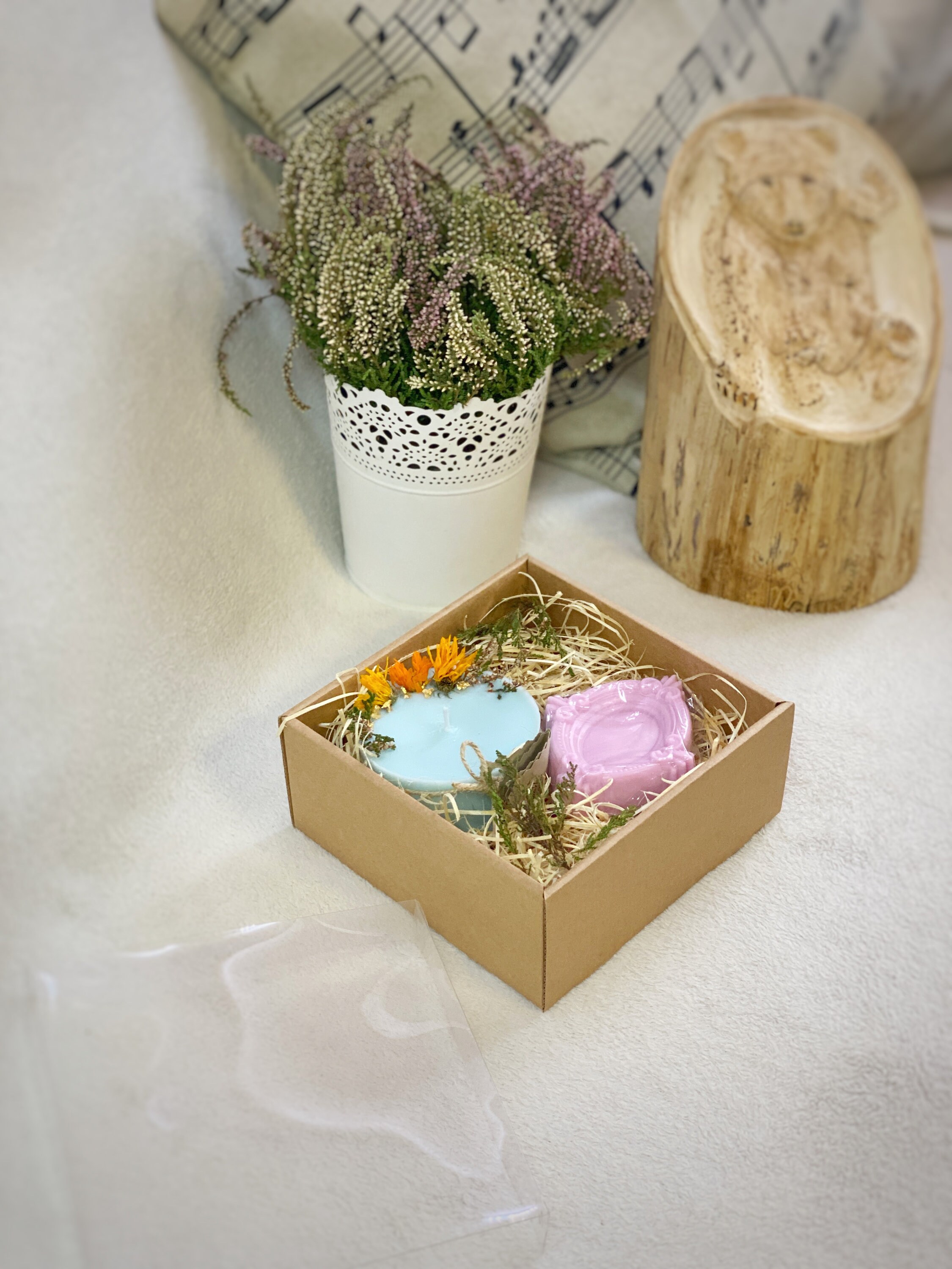 100% Organic Gift Set of 2 | One Soy Candle, Natural Soap/ Eco Gifts ...
