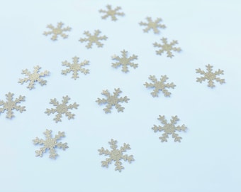 50 pieces Glitter SNOWFLAKES Die Cut, Glitter Paper Snowflakes, Paper confetti, Snowflakes for scrapbooking, Party décor
