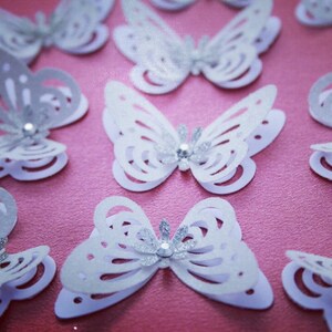 Glitter White Butterflies/ 3D Paper Butterflies/ Butterflies DIE CUT/ Paper confetti/ Butterflies for scrapbooking/ Party décor/Wedding/ image 2