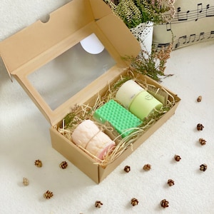 Organic Gift Set of 3 | Two Soy Candle, Premium Natural Soap, Eco Gifts