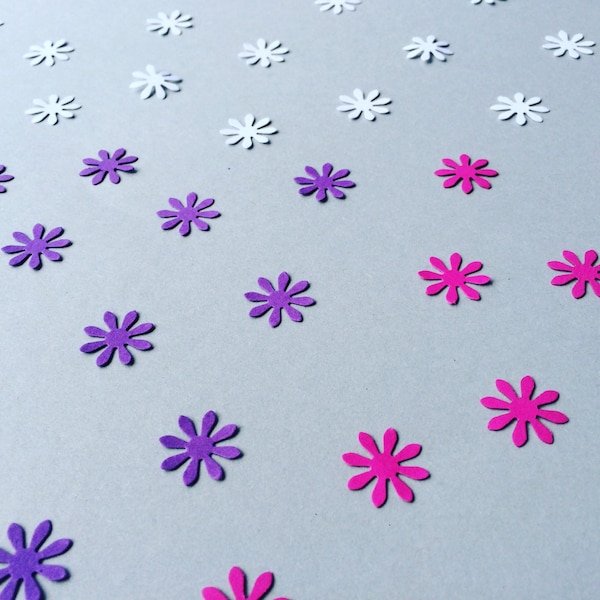 Perforatrice en papier fleur, papier blanc/rose/violet découpé, fleurs en papier, fleurs pour le scrapbooking, confettis de douche de bébé, confettis de fête