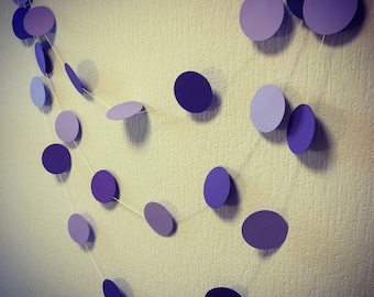 Guirlande de cercle violet, guirlande de papier de fête, décoration de la maison, décor de Pâques, décor d'anniversaire, fournitures de douche de bébé, guirlande de cercle de papier