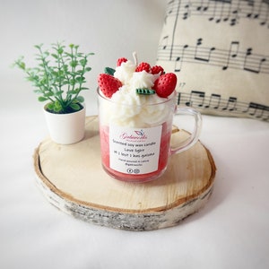 1 pcs. RED Cream candle/ Desert Soy Candle/ Soy Candles in a Jar/Handmade candle in a cup/